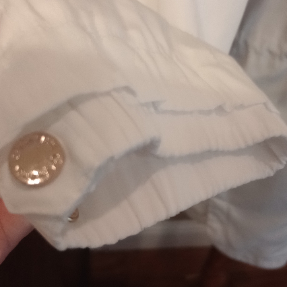 Calvin Klein 1X Lightweight Hooded Raincoat / Windbreaker White W/ Gold Accents - Picture 7 of 7